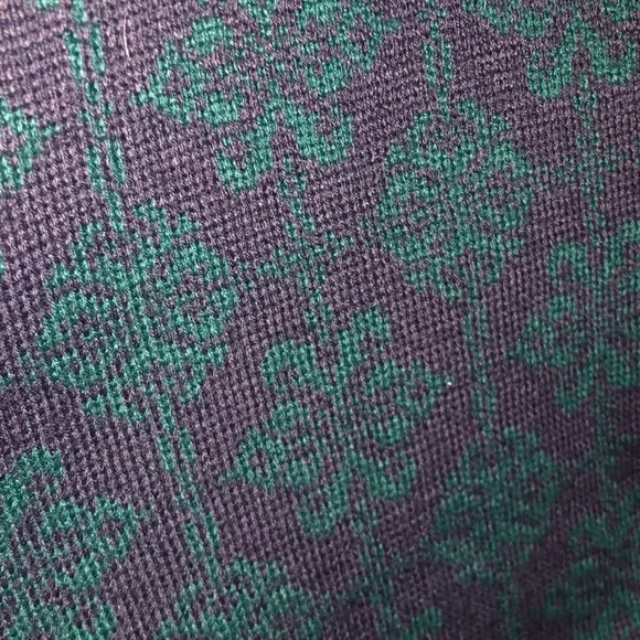 Talbots Womens 3X cardigan navy w/green design and accent embroidery - Picture 5 of 5